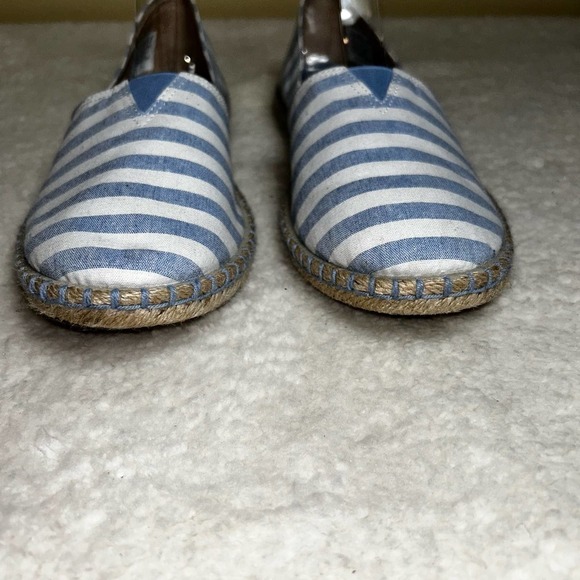 Skechers Bobs Espadrilles Women 9.5 Blue White Stripe Memory Foam Canvas Slip On - Picture 6 of 10